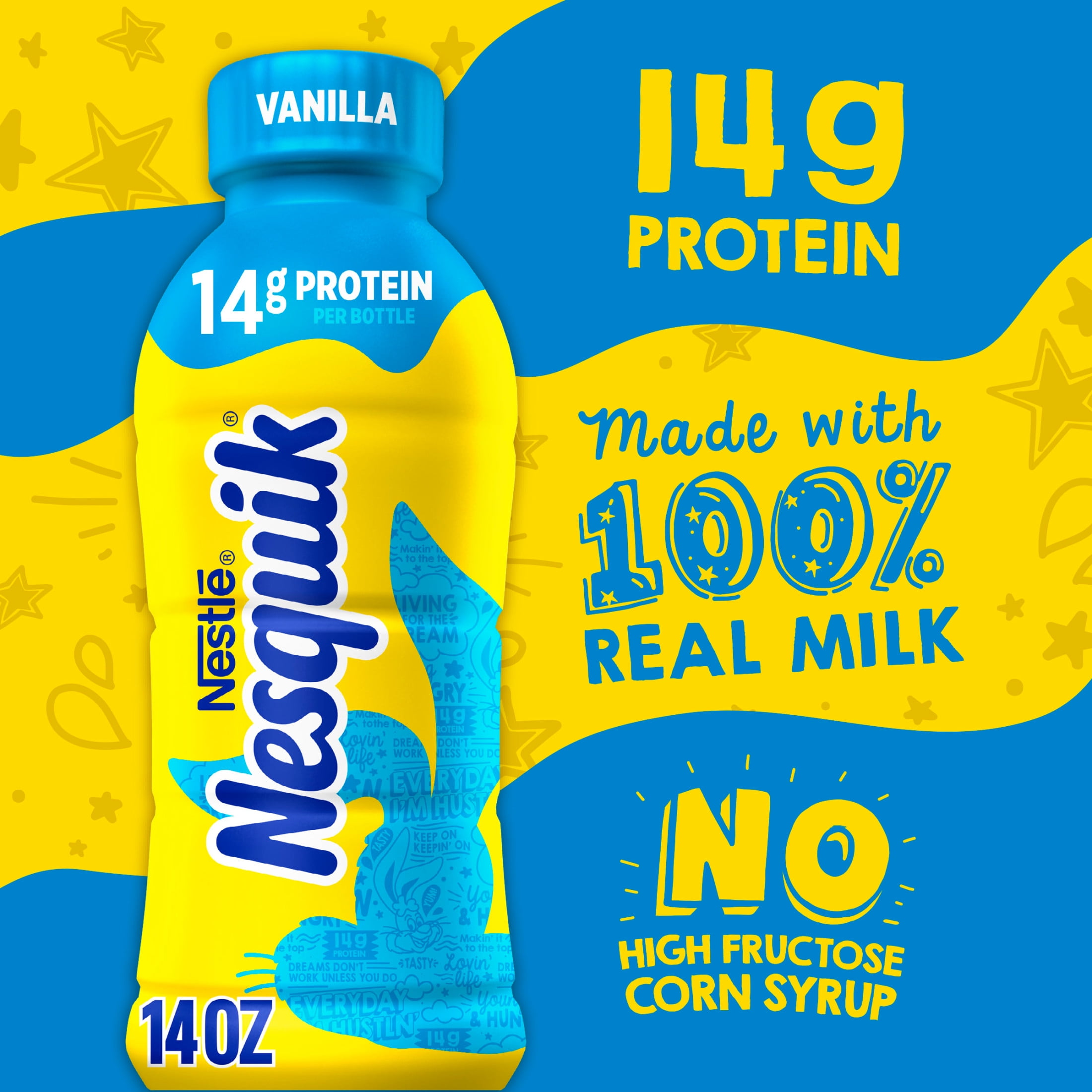 Nesquik Vanilla Flavored Low-Fat Milk, Ready to Drink Low-fat Milk,14 fl o 14 fl oz