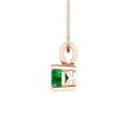 thumbnail image 3 of 0.5 ct Brilliant Round Cut Solitaire Emerald 14k Rose Solid Gold Everyday Affordable Designer Necklace Pendant with 16" Chain, 3 of 7
