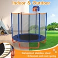 thumbnail image 6 of KOFUN 66" Mini Trampoline for Kids, 600LBS 5.5FT Indoor Outdoor Toddler Trampoline with Enclosure Net, Basketball Hoop and Ball, Small Trampoline Gifts for Boys and Girls Ages 1-8, Blue, 6 of 9