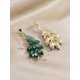 thumbnail image 2 of Pendientes colgantes SSuperp pavo real chapados en oro 14 quilates cristal verde, 2 of 5