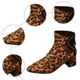 thumbnail image 5 of Rokment Womens Leopard Chelsea Dress Boots for Ladies Fall Winter Suede Pointed Toe Block High Heel Ankle Booties, 5 of 7