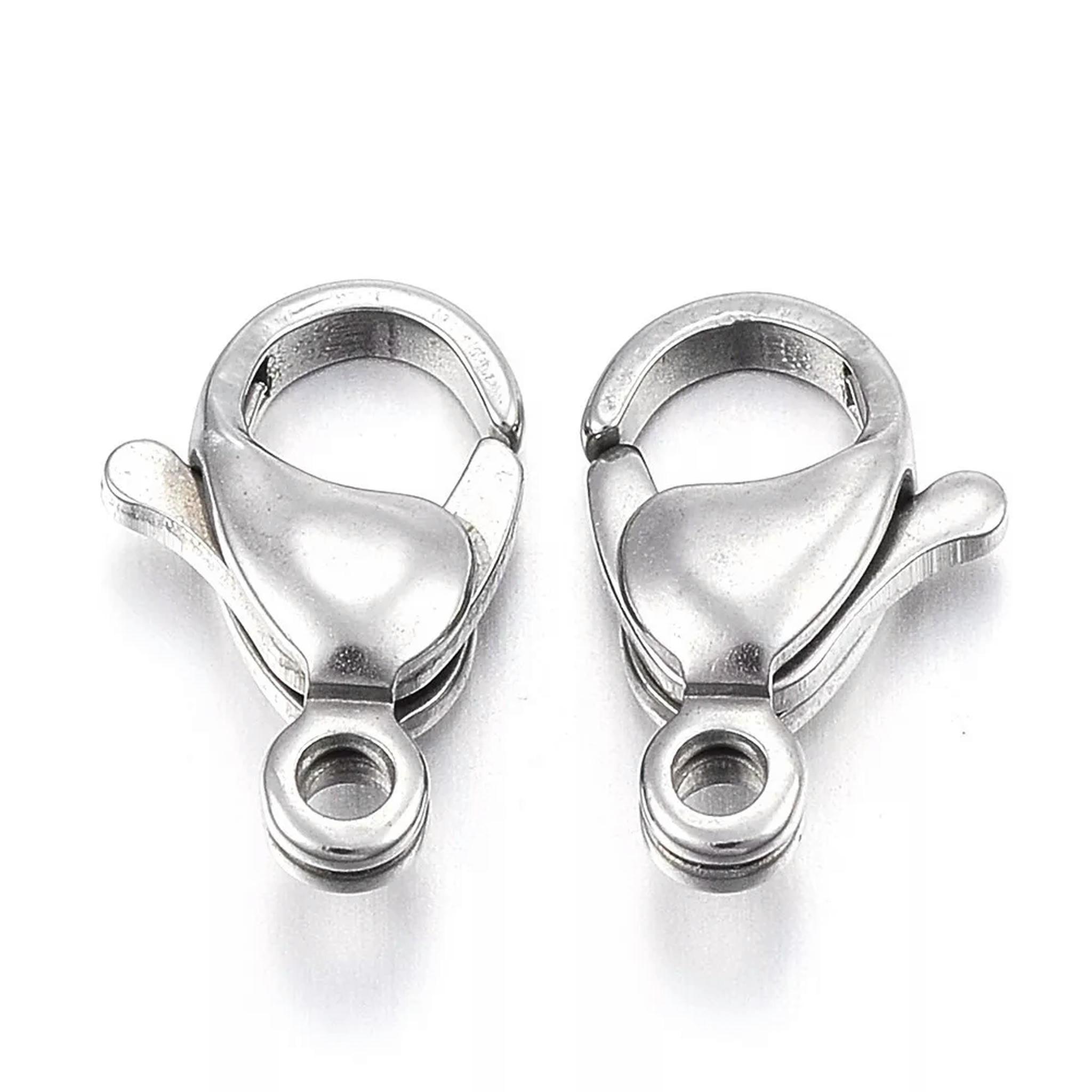 U8MO 200pcs 304 Stainless Steel Mini Lobster Claw Clasps Smooth Closure Findings 11mm