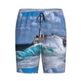thumbnail image 4 of Gaeub Lighthouse in Havana Printed Men's Short Pajama Pants, Lightweight Lounge & Sleep Bottoms Keep You Cool - 3X-Large, 4 of 9