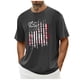 thumbnail image 1 of Tops para hombre, blusas y camisas de cuello redondo y manga corta para hombre. Top/camisa de cuello redondo y manga corta con estampado del Día de la Independencia para hombre. Tops para hombre., 1 of 5