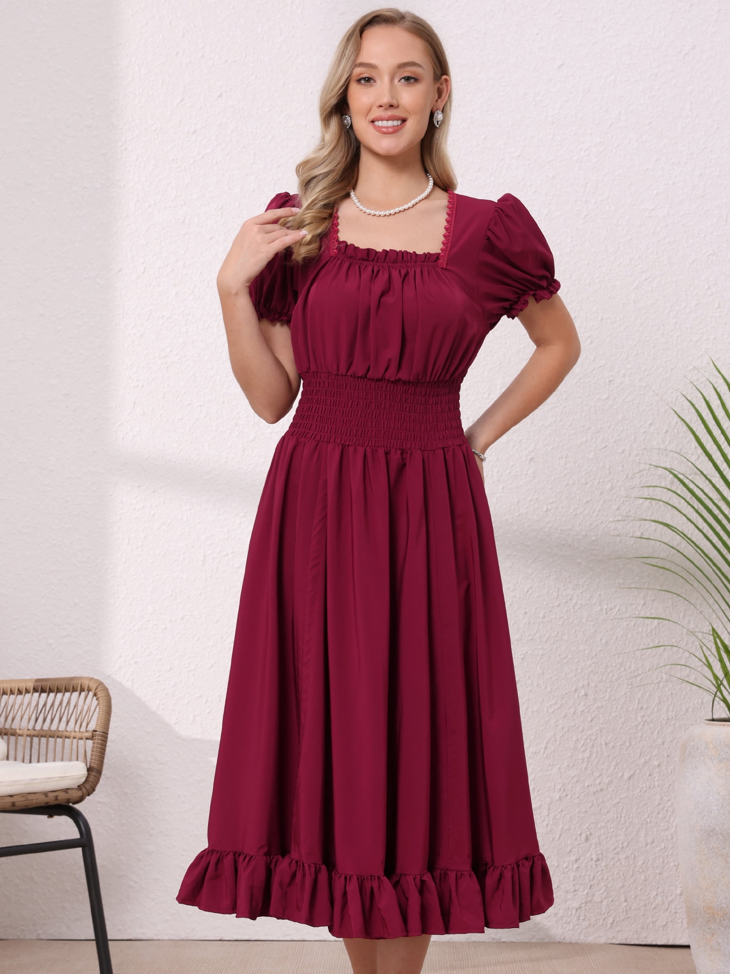 DARING DIVA Women's Gothic Pirate Costume High Low Vintage Dress XL Burgundy