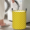 thumbnail image 4 of Laundry Basket, Polka Dot yellow Laundry Hamper Waterproof Laundry Bag Clothes Hamper Laundry Bin with Handles for Bedroom, Living Room, Kids Room, 4 of 6
