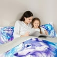 thumbnail image 5 of Homewish Hippie Western Wolf Queen Comforter Set for Teen, Cartoon Mystic Animal Bedding Sets, Boho Dreamcatcher Reversible Bedding Comforter Set, Lightweight Room Decor, 3pcs, 5 of 8