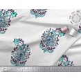thumbnail image 2 of Soimoi Rayon Fabric Leaves & Floral Block Fabric Prints by Yard 56 Inch Wide, 2 of 3
