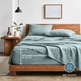 thumbnail image 6 of Bare Home Washed Sheet Set - Premium 1800 Collection - Deep Pocket - 3 Piece - Twin, Sea Spray, 6 of 8