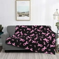 thumbnail image 2 of Disketp Breast Cancer Awareness Flannel Blankets - Thick and Warm Blanket for Winter, Soft Fuzzy Plush King Blanket for All Seasons40"x30", 2 of 6