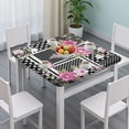 thumbnail image 3 of Pioneer Flower Floral Print Pattern Square Fitted Tablecloth with Elastic Edge,Square Table Cover,Washable Elastic Table Cover for Home Kitchen Party Decor 34"x34", 3 of 6