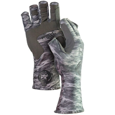 UPC: 0852009007203 | Fish Monkey FM11-GREYWTRCAM-L HalfFinger Guide Glove  UPF+50
