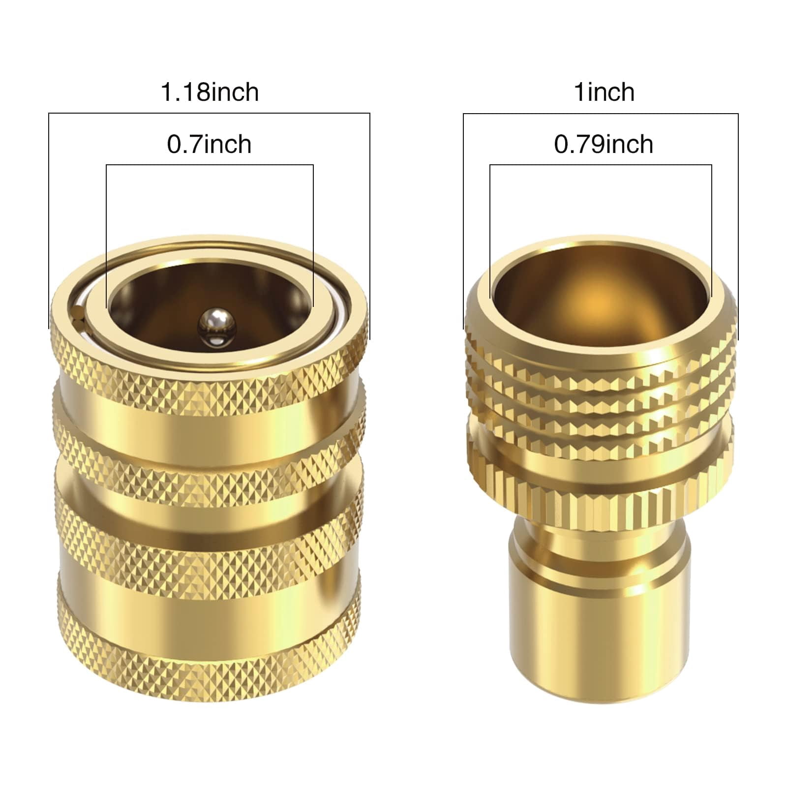 6 Sets Brass Quick Connect Hose Fittings  3/4 Inch Garden Water Connectors