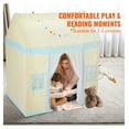 thumbnail image 6 of Kids Play Tent - Toddler Tent with Mat & Light - Indoor Outdoor Playhouse for Boys Girls Ages 1-5 - Castle Tent for Kids - Beige, 6 of 7