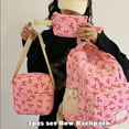 thumbnail image 2 of 3pcs Set Bow Backpack for Woman - Back to School Season Essential, Large Capacity Waterproof Nylon + 10 Pockets, with Free Mini Purse for Teens & College, 2 of 8