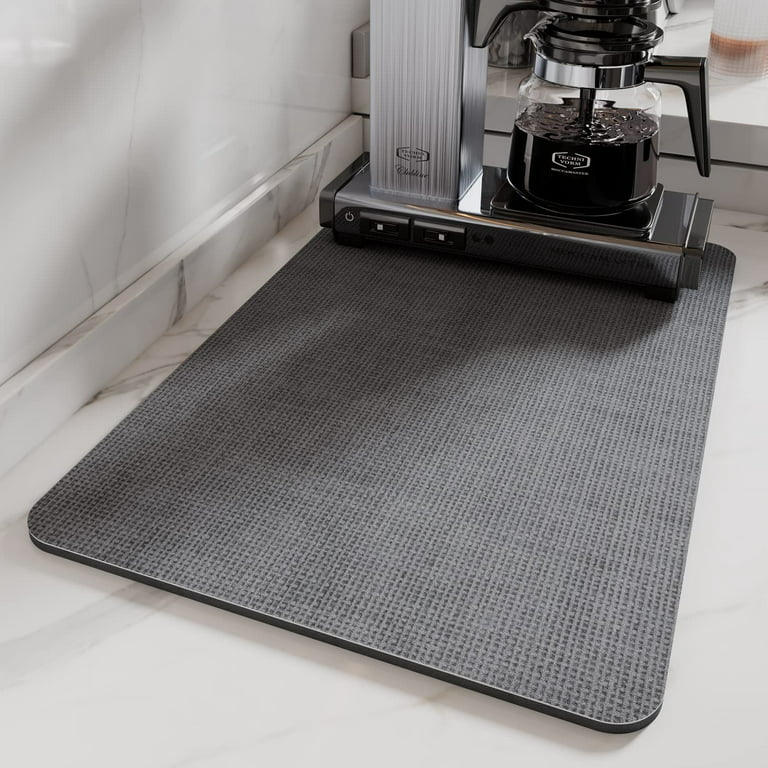 SIXHOME Coffee Mat Absorbent No Water Marks Quick Drying Mat for Kitchen  Counter Rubber Backing Coffee Bar Mat Fit Under Coffee Maker Machine Coffee  Pot Coffee Bar Accessories 16x24 Light Grey 