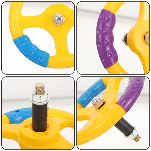 CIMAXIC 2Pcs Simulation Steering Wheel for Rocking Car Durable Plastic Assorted Colors