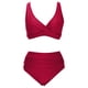 thumbnail image 4 of Trajes de Baño de Mujer de Cintura Alta Cuello en V Vendaje Sólido Ajustamiento Apretado Reunión Traje de Baño Conjunto Dividido, 4 of 6