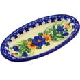 thumbnail image 1 of Polish Pottery 5½-inch Condiment Dish (Poppy Trio Theme) Hand Painted in Boleslawiec, Poland + Certificate of Authenticity, 1 of 6