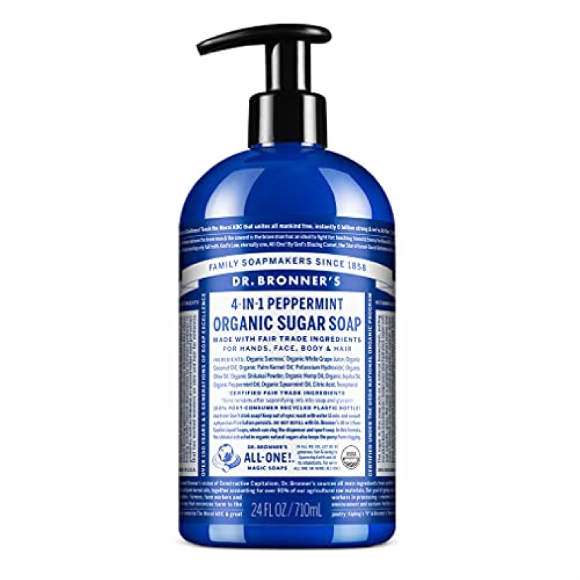 Dr. Bronner's Organic Peppermint Sugar Pump Soap 24oz