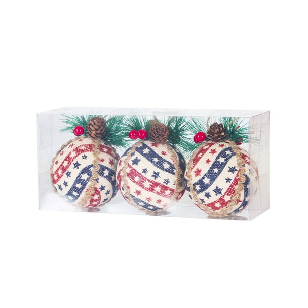 Advancent 3 piezas de bolas colgantes de árbol de Navidad hechas a mano de punto bolas de hilo de árboles de Navidad suministros de adorno colgante Kits de decoración para fiestas No.06 Advancent HA007790-06B