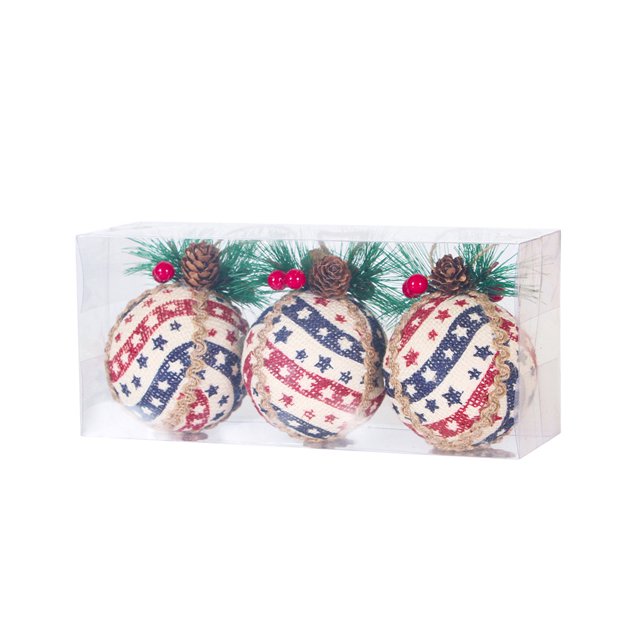 Matsuzay 3 piezas de bolas colgantes de árbol de Navidad hechas a mano de punto bolas de hilo de árboles de Navidad suministros de adorno colgante Kits de decoración para fiestas No.06 Matsuzay HA007790-06B