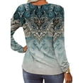 thumbnail image 4 of FASHIONWT Women Vintage Graphic Long Sleeve Henley V-Neck Casual T-Shirt, 4 of 4
