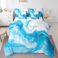 thumbnail image 1 of YST Blue White Marble Comforter Set, 7-Piece, Abstract Aesthetic, Full Size, 1 of 4