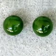 thumbnail image 2 of Trustmark 14K Yellow Gold 12mm Natural Nephrite Green Jade Ball Stud Earrings, 2 of 2