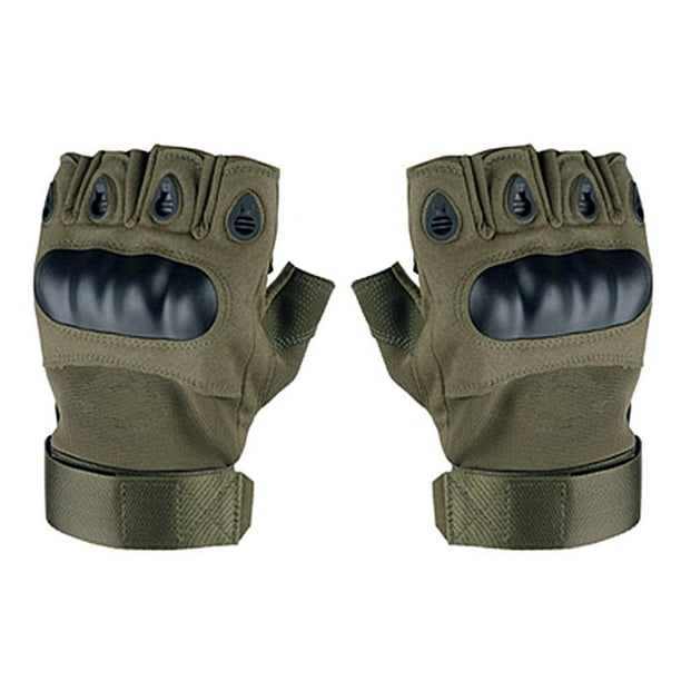 Guantes de medio dedo sin dedos para hombre, guantes de combate militares para lucha, senderismo y conducción. METRO