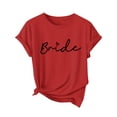 thumbnail image 3 of ATENAR Tops for Women Plus Size Shirts Printed Crew Neck Tops Red M, 3 of 4