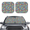 thumbnail image 2 of Lukts Fruit Ice Cream Print 2 Piece Car Sun Shade Windshield,Foldable Car Shade Front Windshield with Keeps Your Vehicle Cool-Small, 2 of 6