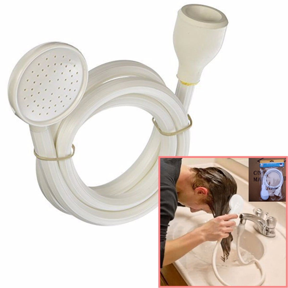 Evelots Sink Shower Head-Sprayer-Shampoo-Child-Pet Bath-Portable-55 Inch Long 