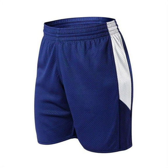 Alleson Athletic B05785655 Womens Single Ply Reversible Shorts, Navy & White - Large