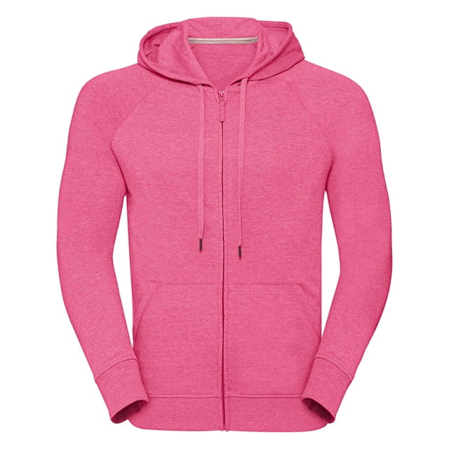 Russell - Sudadera con capucha y cremallera para hombre (Rosa Jaspeado)