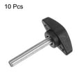 thumbnail image 3 of Uxcell 10 Packs M6 x 40mm Male Thread Tee Wing Knobs Thumb Screw Clamping Knobs Grip Black, 3 of 5