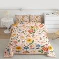 thumbnail image 2 of Homewish Retro Rustic Floral Queen Comforter Set,Spring Natural Theme Bedding Sets,Pink Orange Green Bedding Comforter Set For Girls Boys,Luxury Bedroom Decor Reversible,3 Pieces, 2 of 8