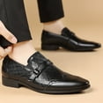 thumbnail image 3 of Mens Oxford Classic Comfortable Dress Shoes PU Leather Block Heeled Business Work Shoes, 3 of 6