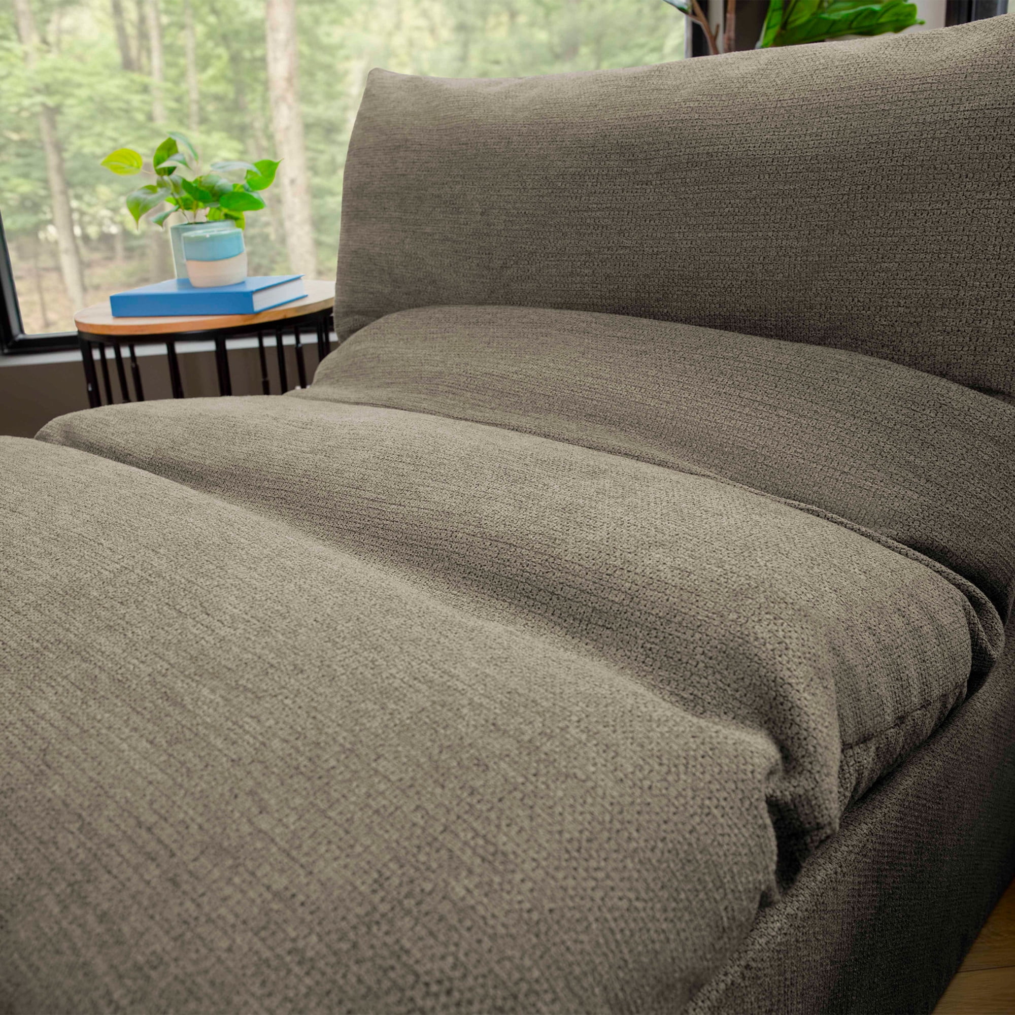 Big Joe Driftscape Indoor Chaise Lounge Chair with Ottoman, Misty Gray