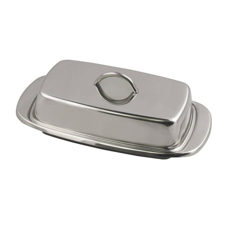 Fox Run 6510 Classic Stainless Steel Butter Dish, Kitchen Dining, 2.75"x7.5"x4"