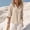 Khaki, variant on Saving TASICA Plus Size Womens Casual 3/4 Sleeve Tops Button Down Shirt V Neck Spread Collar Blouses Soft Breathable Fashion Lightweight Tops Spring Summer Trendy Shirts