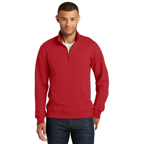 Port & Co Men's Fan Favorite Fleece 1/4-Zip Pullover Sweatshirt, Bright Red, S