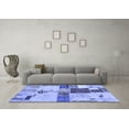 thumbnail image 3 of Ahgly Company Machine Washable Indoor Rectangle Patchwork Blue Transitional Area Rugs, 7' x 10', 3 of 4