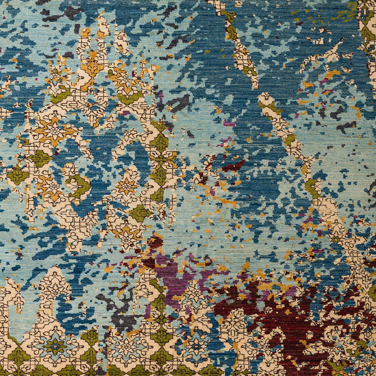 Ahgly Company Indoor Square Abstract Light Black Abstract Area Rugs, 7 ...