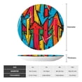 thumbnail image 2 of Disketp Colorful Arrow Graffiti Pattern Ceramic Plate Dinner Plates Bone China Decorative Plates Art Ceramic Ornaments for Wall Hanging Decoration -6in, 2 of 6