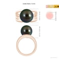 thumbnail image 5 of Angara Solitaire Tahitian Cultured Pearl Double Shank Ring in 14K Rose Gold for Women | June Birthstone Jewelry for Her, 5 of 8