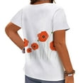 thumbnail image 2 of CLOOCL Plus Size Shirts Women Summer Tops Red Flower 3D Printed Short Sleeve Blouse, 2 of 6