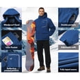 thumbnail image 3 of Tyhengta Men's Waterproof Ski Jackets Winter Coats Snow Jacket Adjustable Fleece Windbreaker Windproof Outdoor RainJackets Royal blue L, 3 of 6