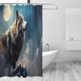 thumbnail image 2 of FREEAMG Wolf in The Moonlight Shower Curtain - 72x72 Inch Waterproof Fabric Shower Curtains with 12 Hooks - Modern Home Bathroom Hotel Spa Decorations, 2 of 5