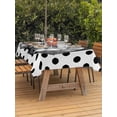 thumbnail image 2 of Black Easter Outdoor Tablecloth - 60x120 Inch Rectangle Dining Table Cover, Spring Country Cute Bunny Polka Dot Waterproof Outdoor Table Cloth with Umbrella Hole & Zipper for Picnic/Patio/Party, 2 of 7